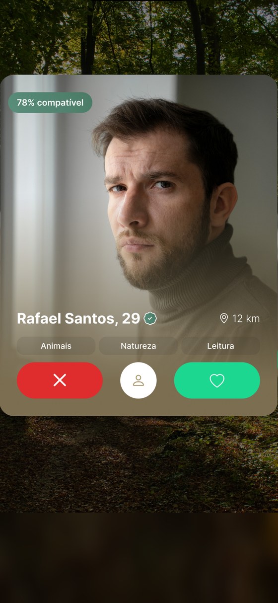 Tela de descoberta do Twogether com selo de compatibilidade